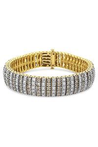 10 1/3 Cttw Alternating Coco Color and White Diamond 5 Row Tennis Bracelet